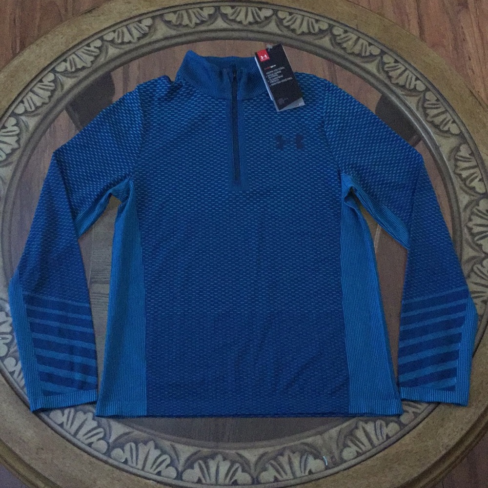 UA SEAMLESS 1/4 ZIP (YM) BOYS LONG SLEEVE SHIRT